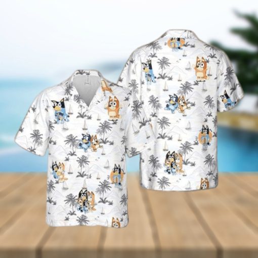 Bluey Hawaiian Shirt Characters Birthday Party Dad Family Shirt Fan Gifts