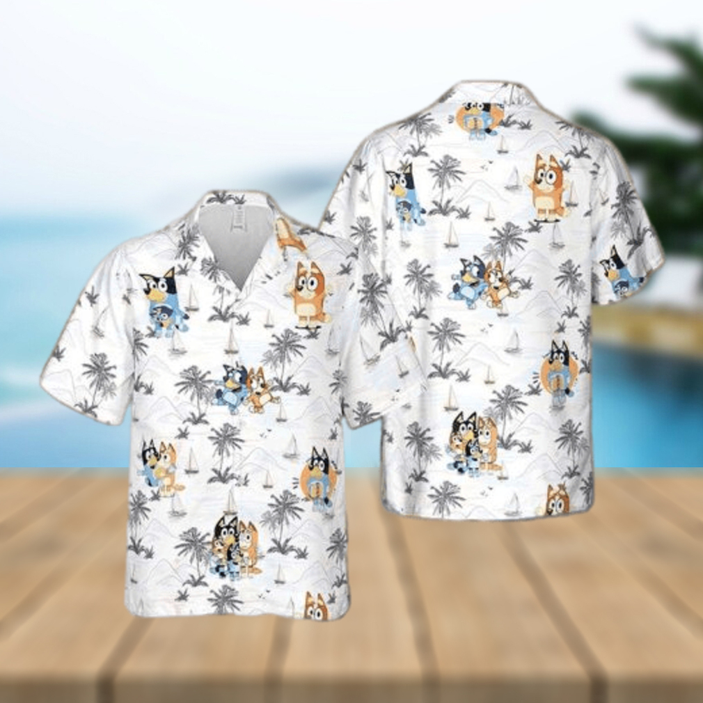 Bluey Hawaiian Shirt Characters Birthday Party Dad Family Shirt