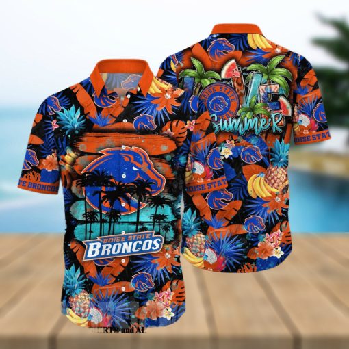 Boise State Broncos NCAA Flower Full Printing Unisex Hawaiian Shirt