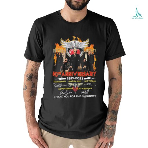 Bon Jovi Hard Rock 1983 2023 40th Anniversary Thank You For The Memories Signatures Shirt
