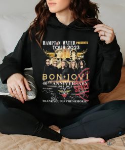 Bon Jovi The Hampton Water Present Tour 2023 40th Anniversary 1983 2023 Thank You For The Memories Signatures Shirt