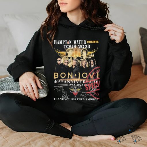 Bon Jovi The Hampton Water Present Tour 2023 40th Anniversary 1983 2023 Thank You For The Memories Signatures Shirt