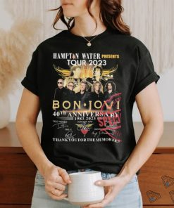 Bon Jovi The Hampton Water Present Tour 2023 40th Anniversary 1983 2023 Thank You For The Memories Signatures Shirt