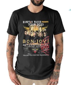 Bon Jovi The Hampton Water Present Tour 2023 40th Anniversary 1983 2023 Thank You For The Memories Signatures Shirt