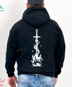 Bonfire Sword and fire skull art shirt