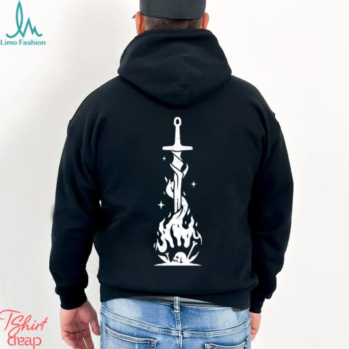 Bonfire Sword and fire skull art shirt