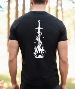 Bonfire Sword and fire skull art shirt