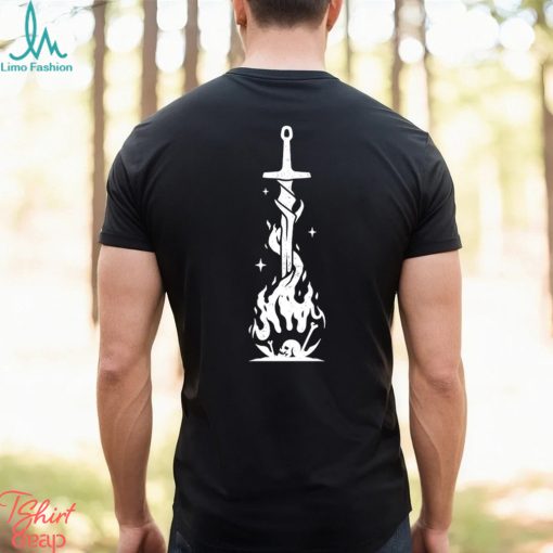 Bonfire Sword and fire skull art shirt