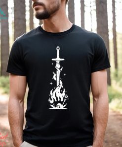 Bonfire Sword and fire skull art shirt