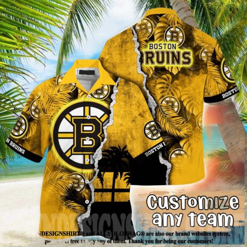 Boston Bruins NHL Floral 3D Hawaiian Shirt