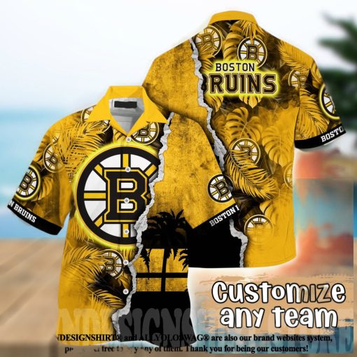 Boston Bruins NHL Floral 3D Hawaiian Shirt