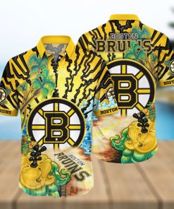 Boston Bruins NHL Flower 3D All Over Print Hawaiian Shirt