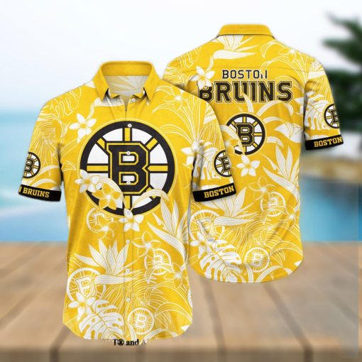 Boston Bruins NHL Flower 3D Full Print Hawaiian Shirt