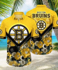 Boston Bruins NHL Flower Full Print Classic Hawaiian Shirt