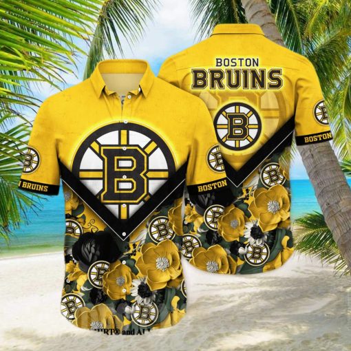 Boston Bruins NHL Flower Full Print Classic Hawaiian Shirt