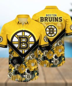 Boston Bruins NHL Flower Full Print Classic Hawaiian Shirt