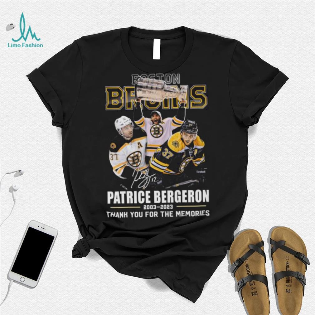 Patrice Bergeron 2003 2023 Boston Bruins thank you for the memories shirt,  hoodie, sweater and long sleeve