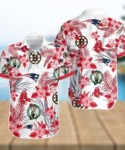 Boston Celtics Funny Hawaiian Shirt Tropical Flora Beach Lovers Gift