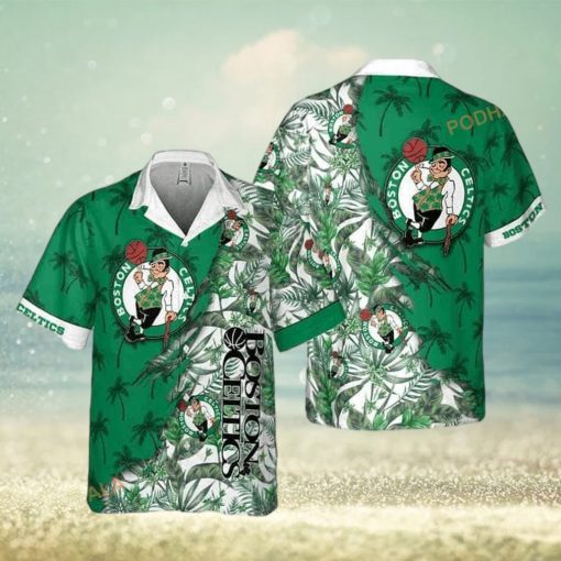 Boston Celtics Funny Hawaiian Shirt  Tropical Flowers Summer Holiday Gift