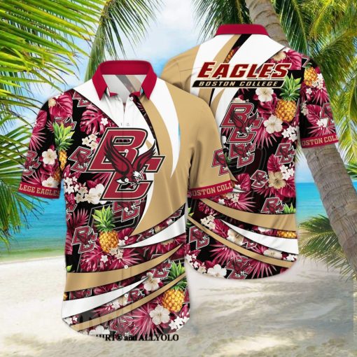 Boston College Eagles NCAA Floral 3D Hawaiian Shirt