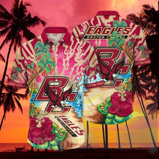 Boston College Eagles NCAA Flower Full Printing Hawaiian Shirt