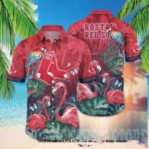 Boston Red Sox MLB Floral Unisex All Over Printed Hawaiian Shirt