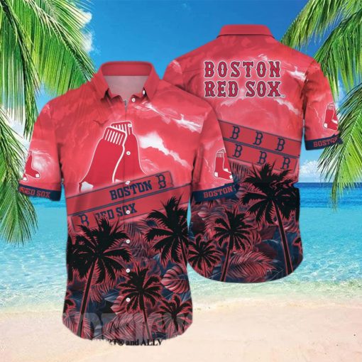 Boston Red Sox MLB Flower All Over Print Hawaiian Shirt