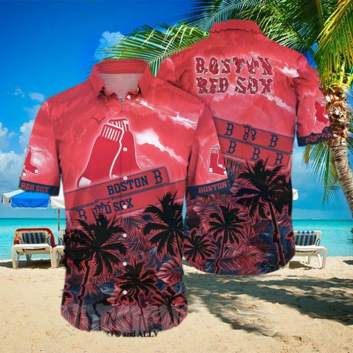 Boston Red Sox MLB Flower All Over Print Hawaiian Shirt