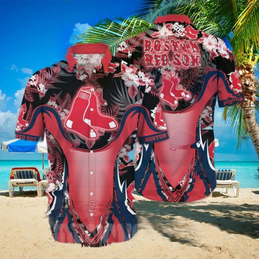 Boston Red Sox MLB Flower All Over Print Unisex Hawaiian Shirt