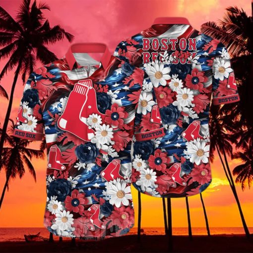 Boston_Red_SoxBoston Red Sox MLB Independence Day All Over Print Classic Hawaiian Shirt