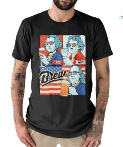 Brew beer red and white shirt
