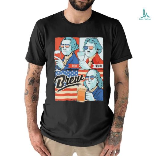 Brew beer red and white shirt