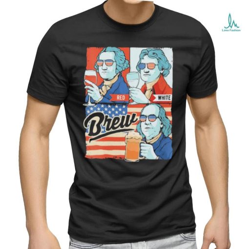 Brew beer red and white shirt
