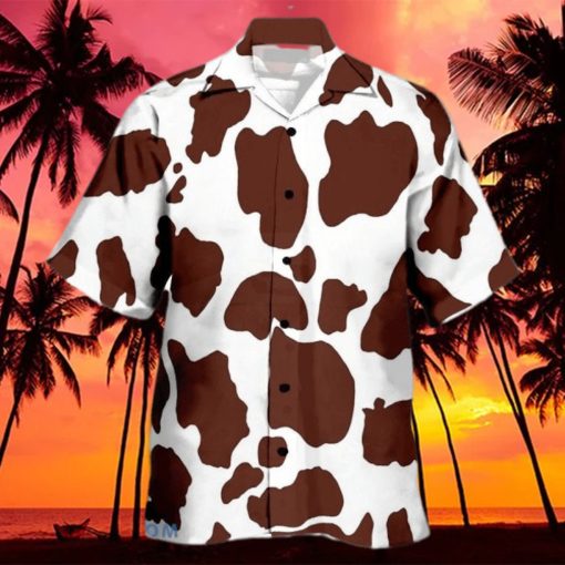 Brown Cattlle Ocean 3D Hawaiian Shirt