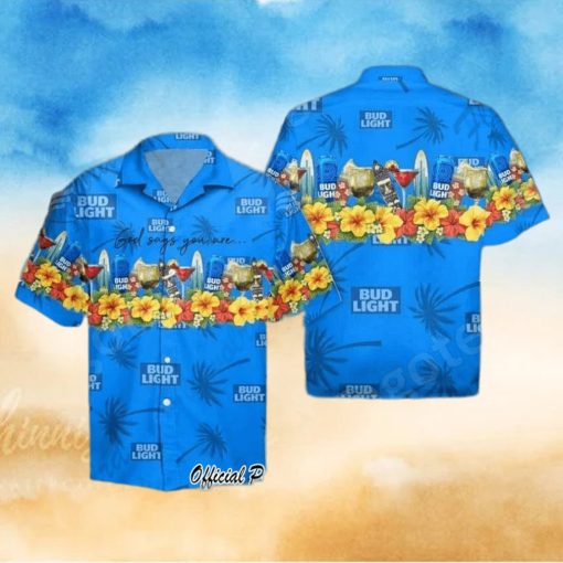 Bud Light Beer God Says You Are Hawaiian Shirt