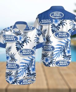 Bud Light Beer Hibiscus Tropical Hawaiian Shirt