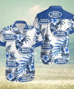 Bud Light Beer Hibiscus Tropical Hawaiian Shirt