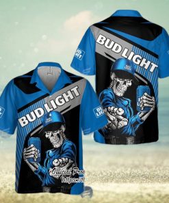 Bud Light Beer Skeleton Hawaiian Shirt