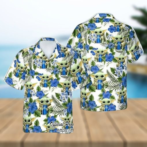 Bud Light Beer With Baby Yoda Hawaiian Shirt