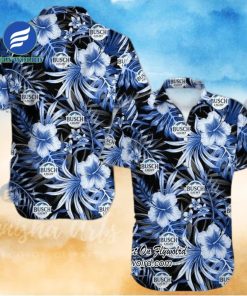 Bud Light Hibiscus Flowers Button Hawaiian Shirt