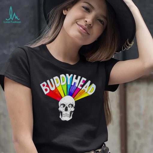Buddyhead rainbow skull shirt