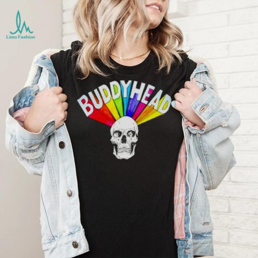 Buddyhead rainbow skull shirt