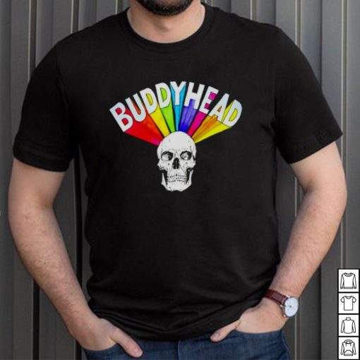 Buddyhead rainbow skull shirt