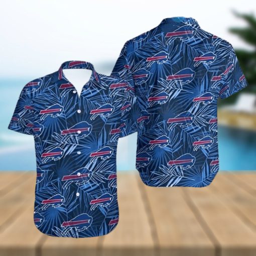 Buffalo Bills Hawaiian Shirt Blue Tropical Leaves All Over Print  NFL Hawaiian Shirt