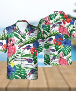 Buffalo Bills Hawaiian Shirt Flamingos Tropical Leaves Summer Gift For Friend  NFL Hawaiian Shirt