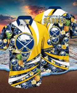 Buffalo Sabres Hawaiian Shirt Tropical Pineapples Gift For NHL Fans