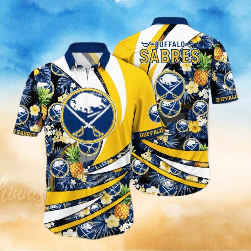 Buffalo Sabres Hawaiian Shirt Tropical Pineapples Gift For NHL Fans