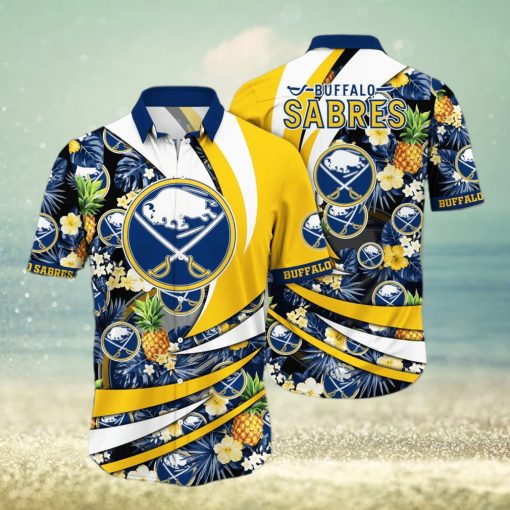 Buffalo Sabres Hawaiian Shirt Tropical Pineapples Gift For NHL Fans