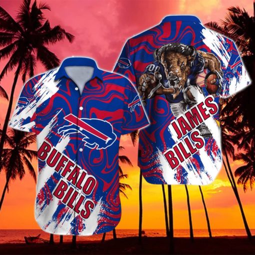 Buffalo_Bills_NFL_Custom_Name_HawaBuffalo Bills NFL Custom Name Hawaiian Shirt For Men And Women Special Gift For True Fans hawaiian shirt