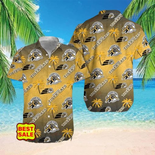 CFL Hamilton Tiger Cats Aloha Style 7 Big Logo Hawaiian Shirt